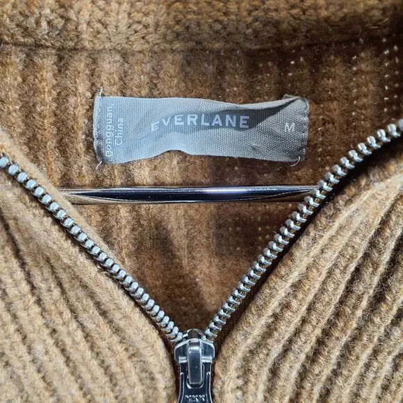 Everlane The Felted Merino Half-Zip Sweater Size M